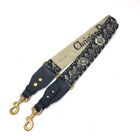 Dior Oblique logo medallion Strap only Shoulder strap Canvas Navy/GoldHardware - Picture 1 of 15